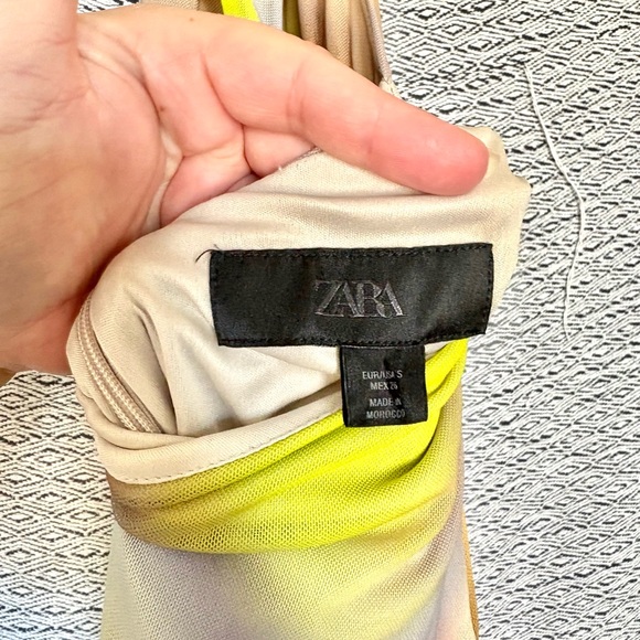 Zara Printed Tulle Midi Halter Dress size S - Picture 8 of 9